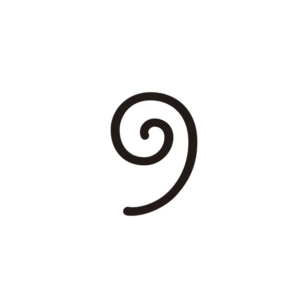 Numero Spirale Simbolo Geometrico Semplice Logo Vettoriale — Vettoriale Stock