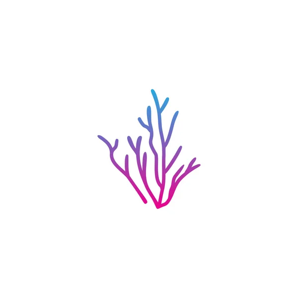 Seaweed Símbolo Geométrico Vetor Logotipo Simples —  Vetores de Stock