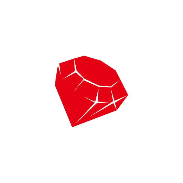 Ruby Διαμάντι Γεωμετρικό Σύμβολο Απλό Διάνυσμα Λογότυπο — Διανυσματικό Αρχείο