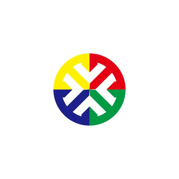 Letras Círculo Símbolo Geométrico Colorido Vetor Logotipo Simples — Vetor de Stock