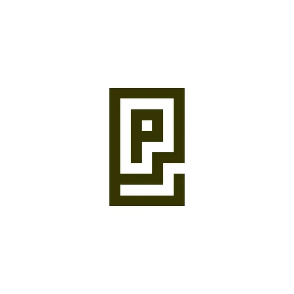 Letra Cuadrado Símbolo Geométrico Único Vector Logotipo Simple — Archivo Imágenes Vectoriales