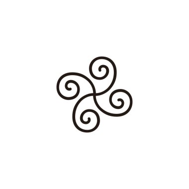 Dekor, soyut, yuvarlak geometrik sembol basit logo vektörü