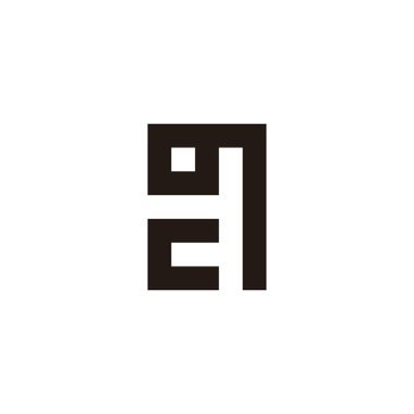 Harf cq kare, eşsiz geometrik sembol basit logo vektörü