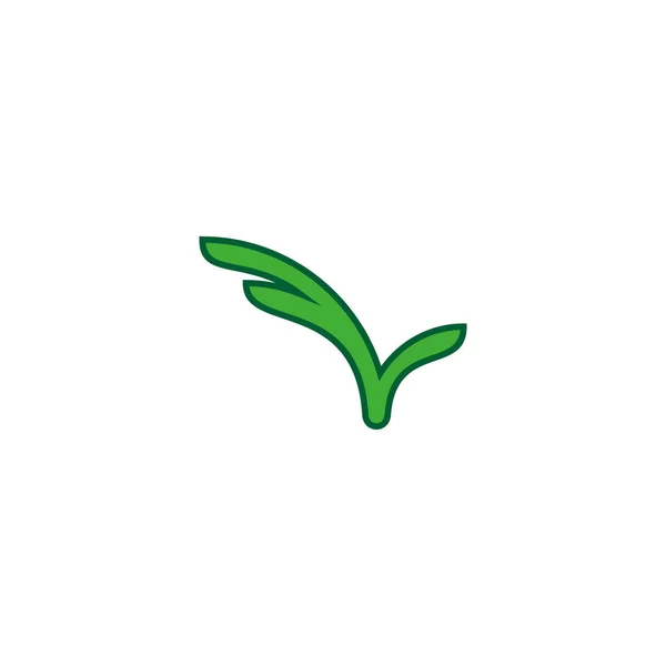 Grass Outline Geometric Symbol Simple Logo Vector — Stock Vector
