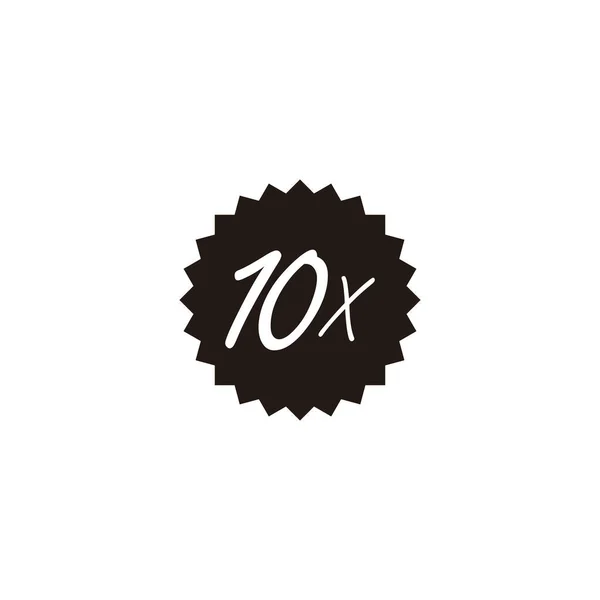 10X Sticker Geometric Symbol Simple Logo Vector — Stock Vector
