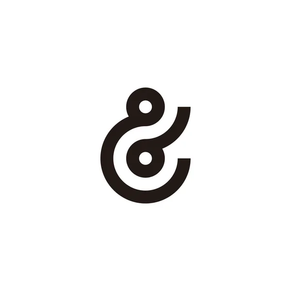 Bokstav Cirkel Kurva Geometrisk Symbol Enkel Logotyp Vektor — Stock vektor