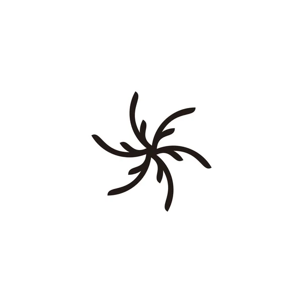 Flocon Neige Symbole Géométrique Racine Simple Logo Vecteur — Image vectorielle