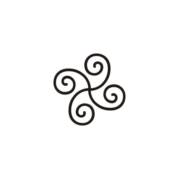 Dekor Abstrakt Rund Geometrisk Symbol Enkel Logotyp Vektor — Stock vektor