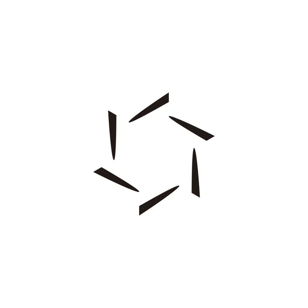 Геометрический Символ Шестиугольника Ножей Простой Вектор Логотипа — стоковый вектор