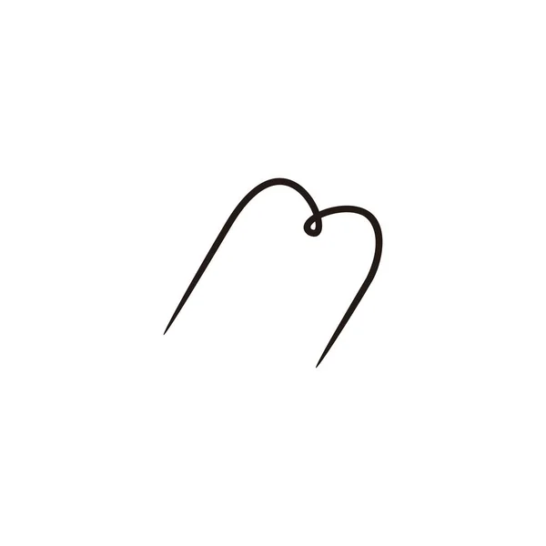 Harfi Yuvarlak Çizgiler Geometrik Sembol Basit Logo Vektörü — Stok Vektör