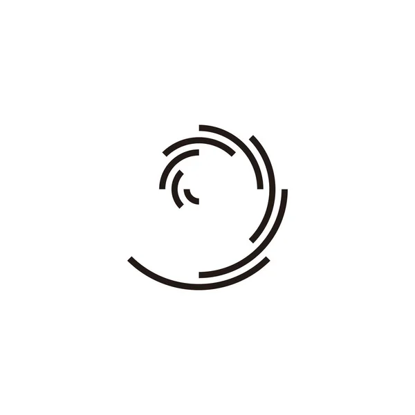 Ola Tecnología Espiral Símbolo Geométrico Simple Logotipo Vector — Archivo Imágenes Vectoriales
