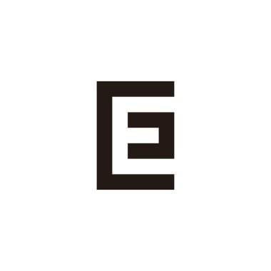 CE kare harfi, eşsiz geometrik sembol basit logo vektörü