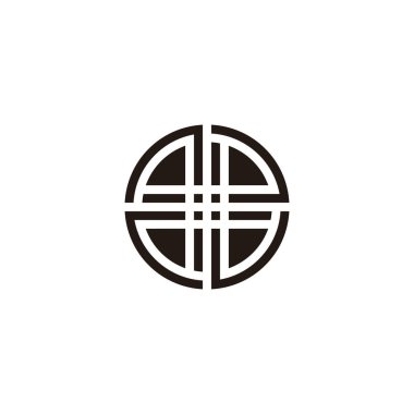 Çember, çizgiler, soyut geometrik sembol basit logo vektörü