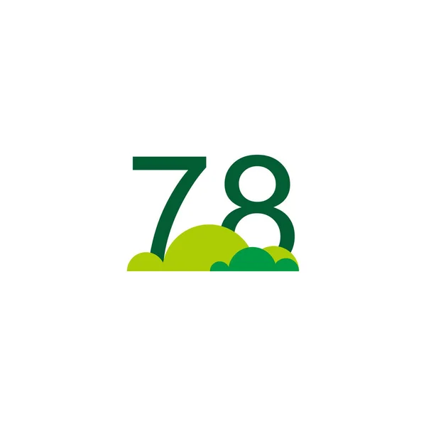 Numéro Parc Symbole Géométrique Végétal Simple Vecteur Logo — Image vectorielle