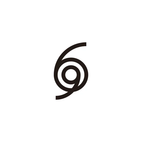 Nummer Kombination Geometrisk Symbol Enkel Logotyp Vektor — Stock vektor