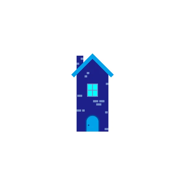 Home Villaggio Inverno Simbolo Geometrico Semplice Logo Vettore — Vettoriale Stock