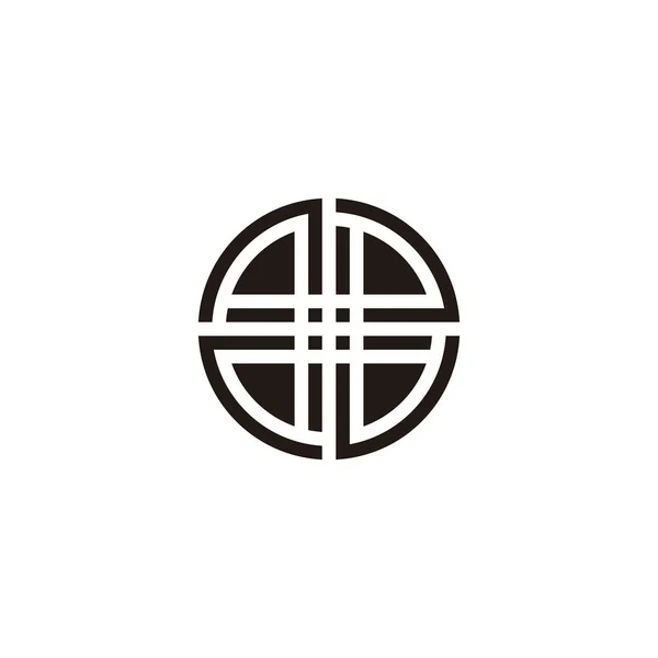 Cerchio Linee Astratto Simbolo Geometrico Semplice Logo Vettoriale — Vettoriale Stock