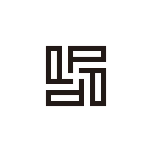 Γράμμα Στρογγυλό Τετράγωνο Γεωμετρικό Σύμβολο Απλό Διάνυσμα Λογότυπο — Διανυσματικό Αρχείο