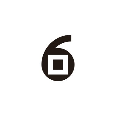 6 numaralı kamera, geometrik sembol basit logo vektörü