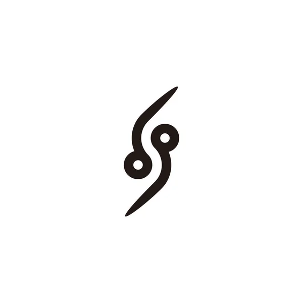 Letra Círculos Tecnología Símbolo Geométrico Simple Logotipo Vector — Archivo Imágenes Vectoriales