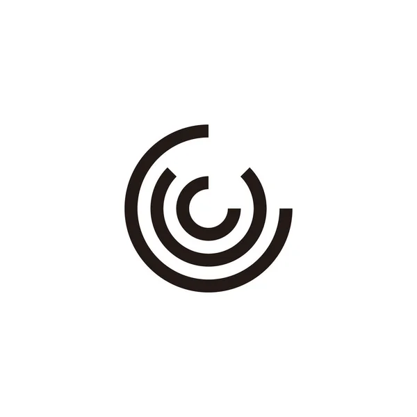 Bokstav Cirkel Tech Geometrisk Symbol Enkel Logotyp Vektor — Stock vektor
