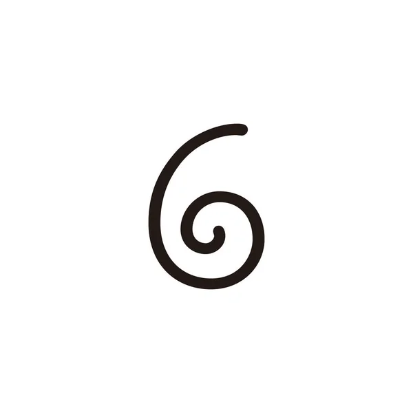 Nummer Spiral Linje Geometrisk Symbol Enkel Logotyp Vektor — Stock vektor