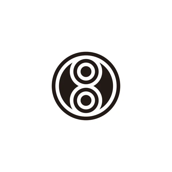 Numero Cerchi Astratto Simbolo Geometrico Semplice Logo Vettoriale — Vettoriale Stock