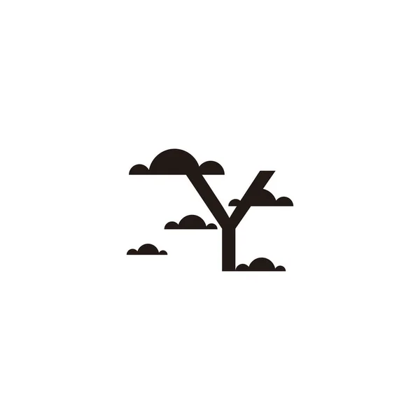 Lettre Nuages Symbole Géométrique Simple Logo Vecteur — Image vectorielle