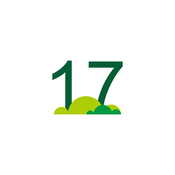 17番公園 草の幾何学的なシンボルシンプルなロゴベクトル — ストックベクタ
