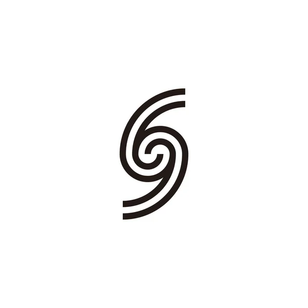 Nummer Lijnen Krommen Geometrisch Symbool Eenvoudige Logo Vector — Stockvector