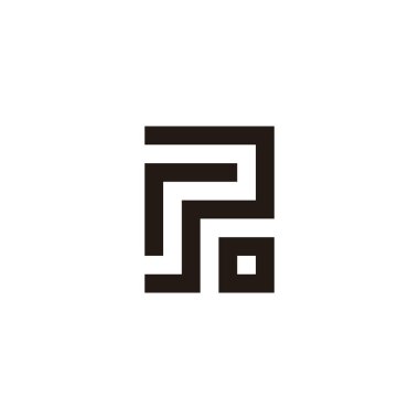 RPo kare geometrik sembolü basit logo vektörü