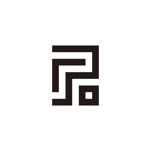 Lettre Symbole Géométrique Carré Rpo Simple Vecteur Logo — Image vectorielle
