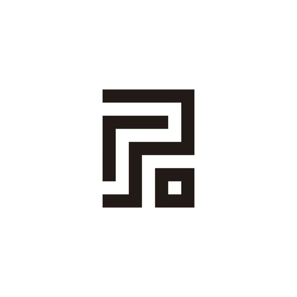 RPo kare geometrik sembolü basit logo vektörü