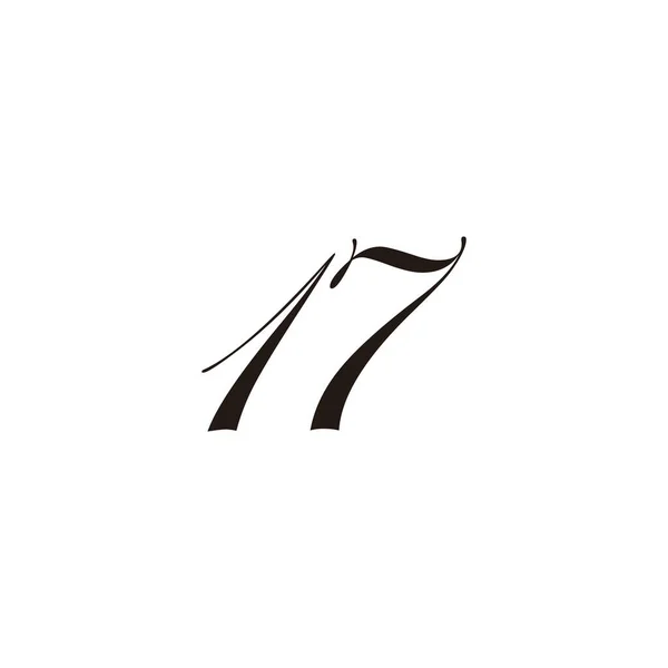 Numero Nastro Simbolo Geometrico Semplice Logo Vettoriale — Vettoriale Stock
