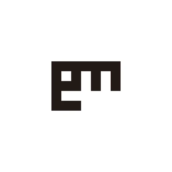 文字Emの組み合わせ 正方形の幾何学的なシンボルシンプルなロゴベクトル — ストックベクタ