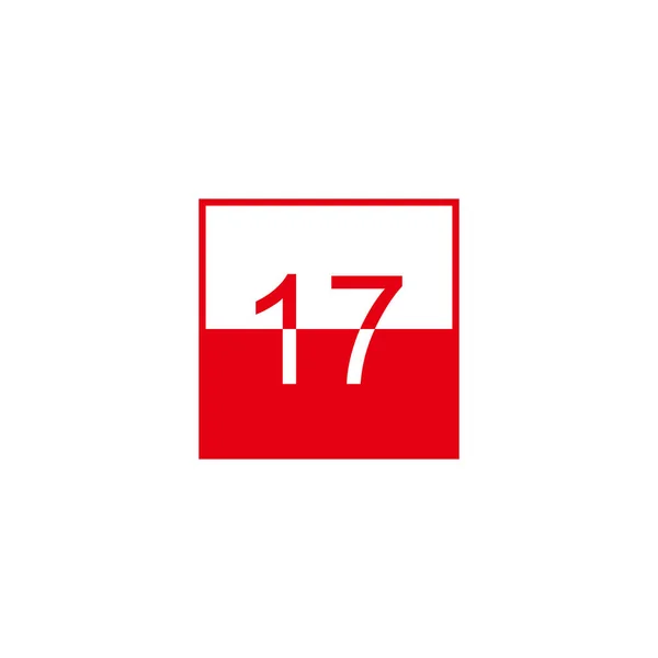 Numéro Date Symbole Géométrique Simple Logo Vecteur — Image vectorielle