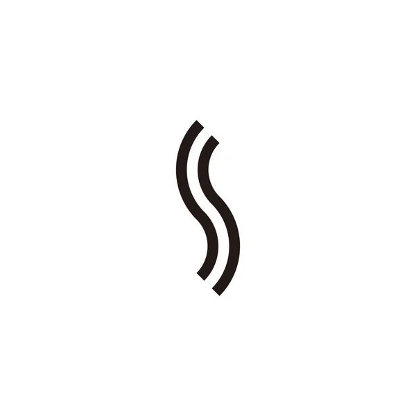 Carta Curva Duas Linhas Símbolo Geométrico Vetor Logotipo Simples —  Vetores de Stock