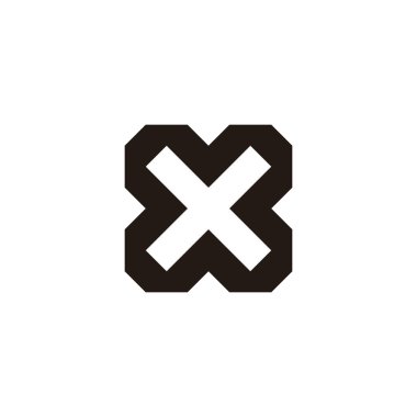 Letter X square geometric symbol simple logo vector