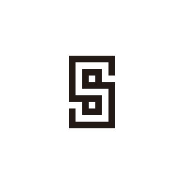 G harfi, S kare geometrik sembol basit logo vektörü