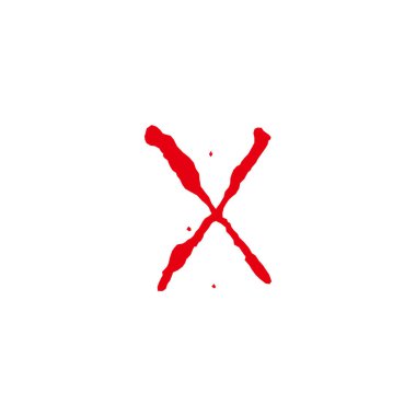 X harfi sıvı, kanayan geometrik sembol basit logo vektörü