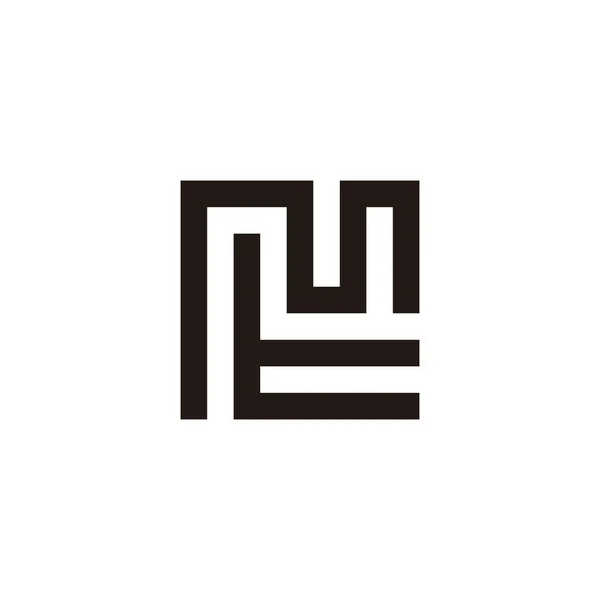 Buchstabe Quadratischen Geometrischen Symbol Einfachen Logo Vektor — Stockvektor