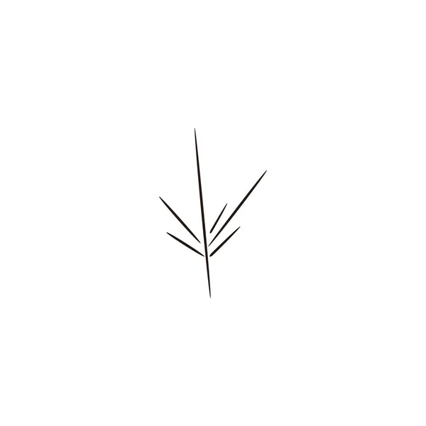 Hierba Líneas Geométricas Símbolo Simple Logo Vector — Vector de stock