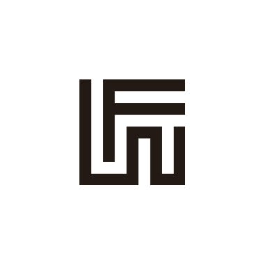 WF FW F kare geometrik sembolü basit logo vektörü