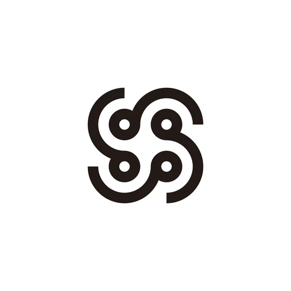 Bokstaven Rund Cirklar Geometrisk Symbol Enkel Logotyp Vektor — Stock vektor