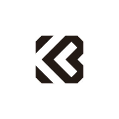 K harfi kalp, kare geometrik sembol basit logo vektörü