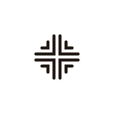 Artı, arkaplan, eğri geometrik sembol basit logo vektörü