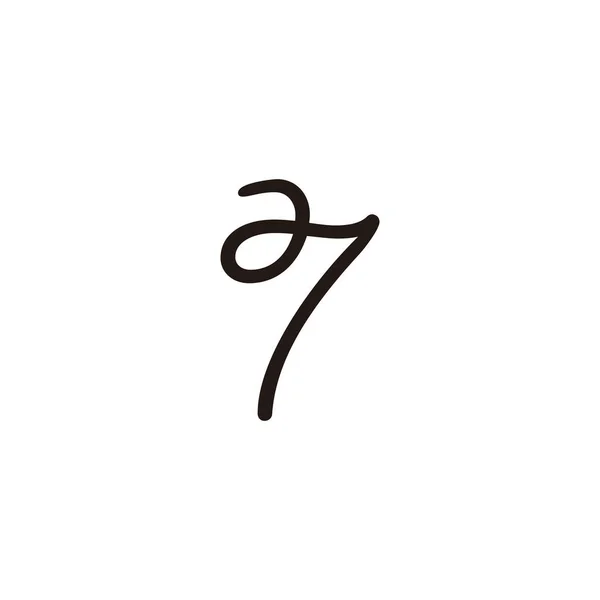 Γράμμα Ενός Αριθμού Καμπύλη Γεωμετρικό Σύμβολο Απλό Διάνυσμα Λογότυπο — Διανυσματικό Αρχείο