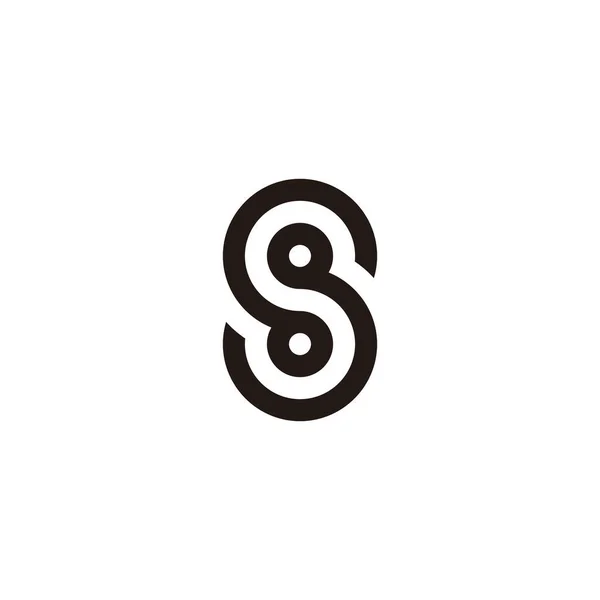 Lettre Cercles Rond Symbole Géométrique Simple Logo Vecteur — Image vectorielle