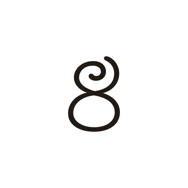 Геометричний Символ Кривої Номер Простий Вектор Логотипу — стоковий вектор