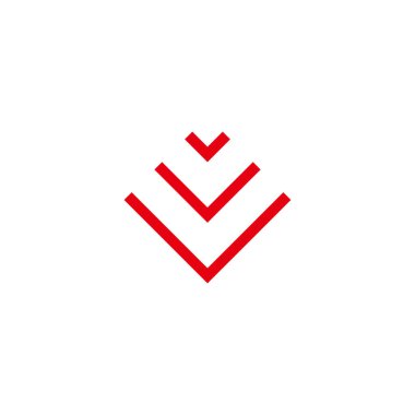 V kalp geometrik sembolü basit logo vektörü